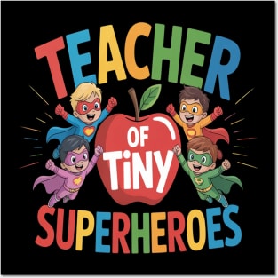 Kindergarten Prek Teacher Of Tiny Superheroes Back To School Posters and Art